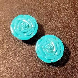 1inch Turquoise Flower Plugs